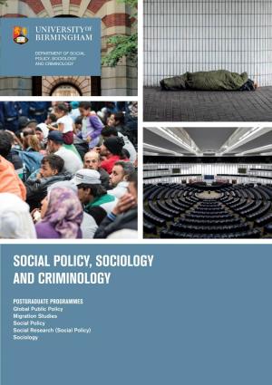Social Policy, Sociology and Criminology 1