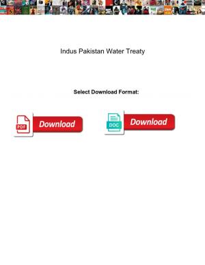 Indus Pakistan Water Treaty