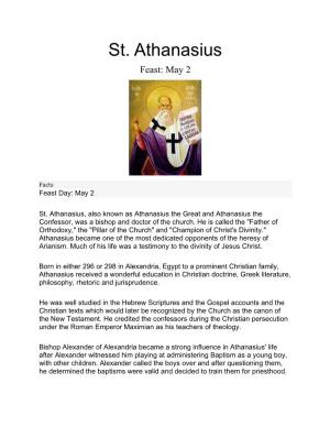 St. Athanasius Feast: May 2