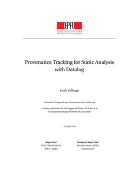 Provenance Tracking for Static Analysis with Datalog