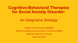 CBT for Social Anxiety Powerpoint-B 3-28-19