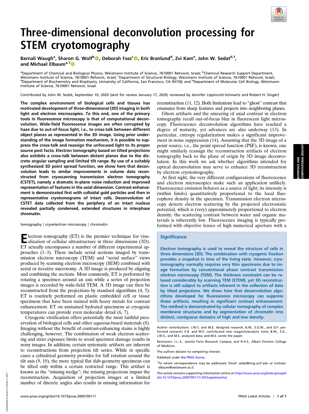 Three-Dimensional Deconvolution Processing for STEM Cryotomography