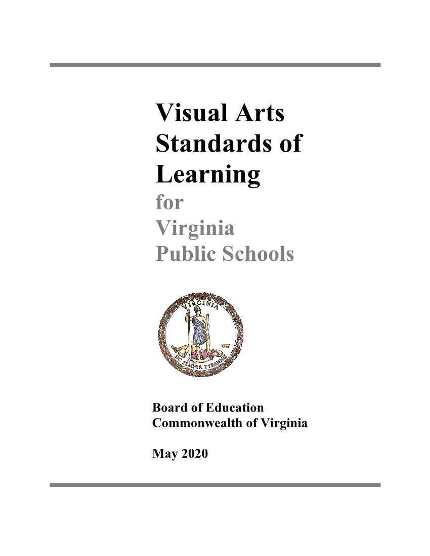 Visual Arts Standards of Learning for Virginia Public Schools