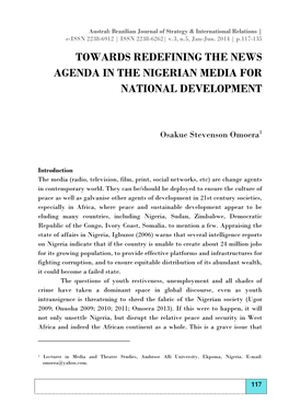 Towards Redefining the News Agenda in the Nigerian Media for National Development