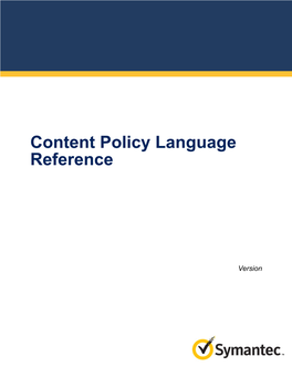 Content Policy Language Reference