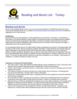 Reading and Movie List – Turkey