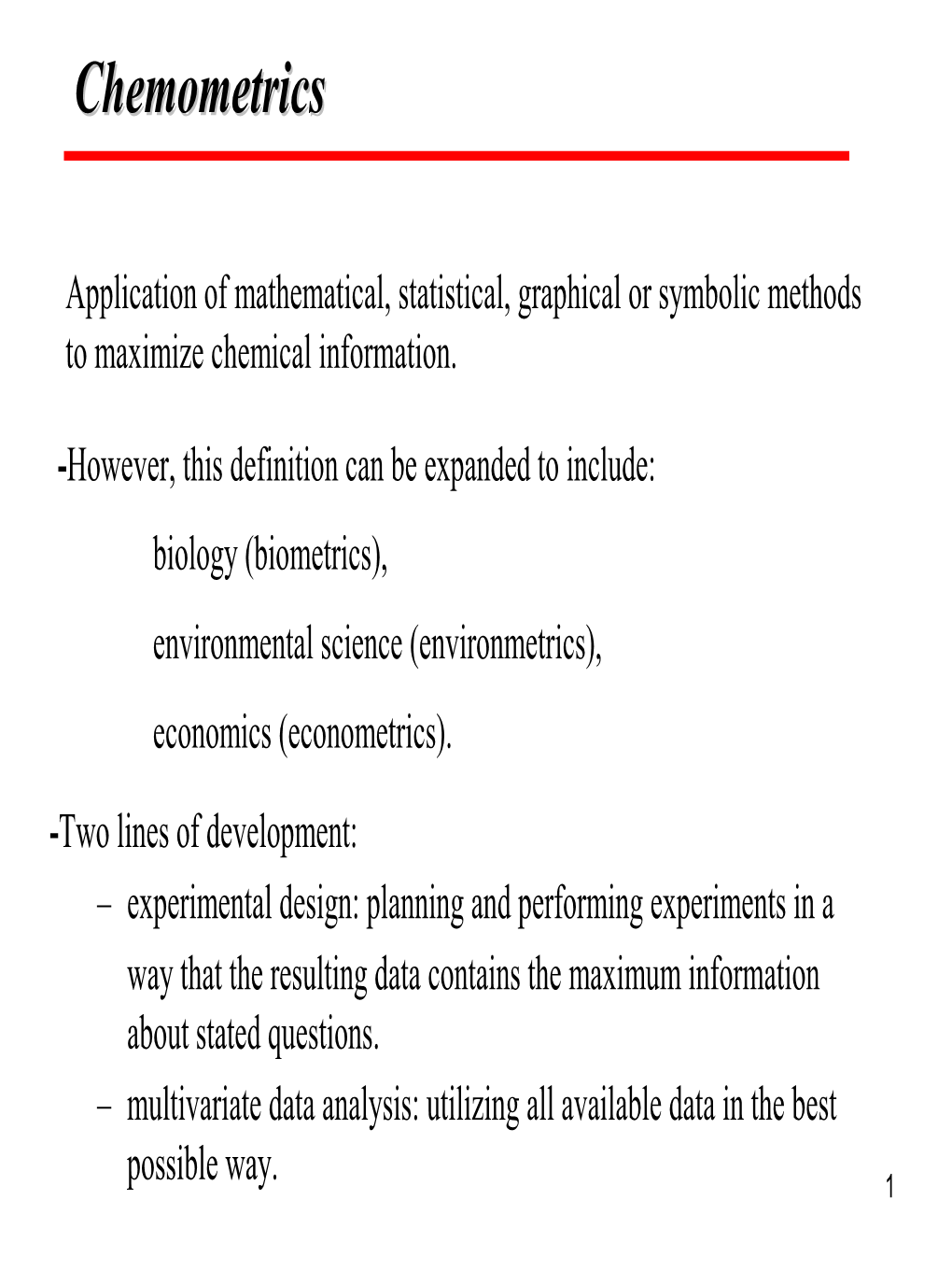 Chemometricschemometrics