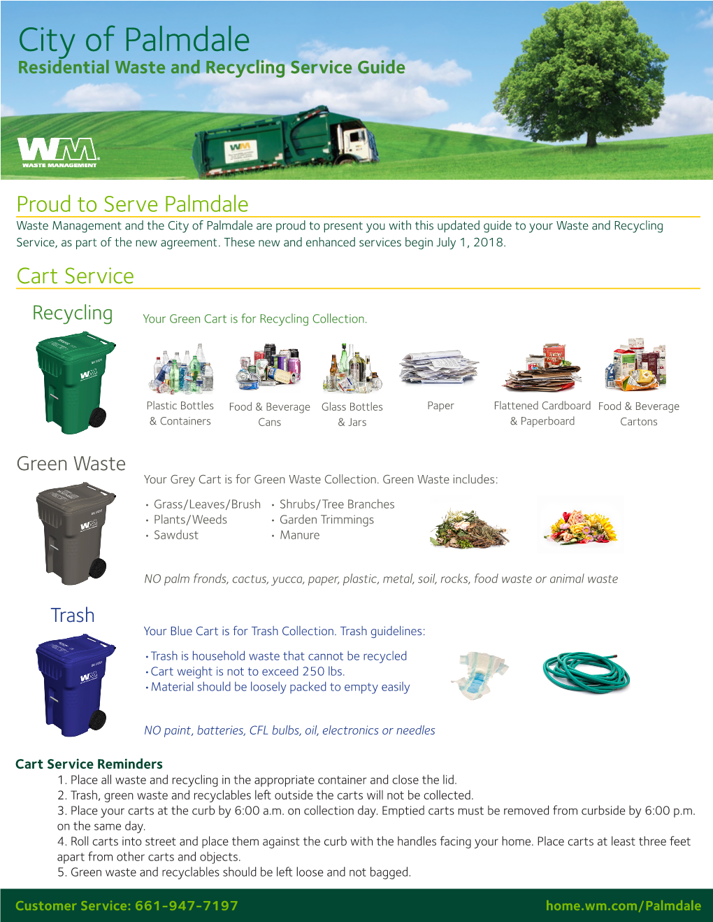 City of Palmdale Residential Waste and Recycling Service Guide