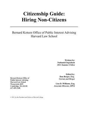 Citizenship Guide: Hiring Non-Citizens