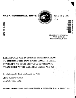 Large-Scale Wind-Tunnel Investigation to Improve the Low-Speed Longitudinal Stability at High Lift of a Supersonic Transport with Variable-Sweep Wings
