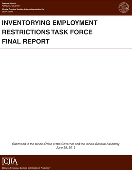 Inventorying Employment Restrictions Task Force Final Report