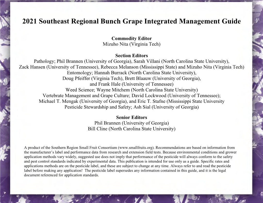 Bunch Grape Integrated Management Guide