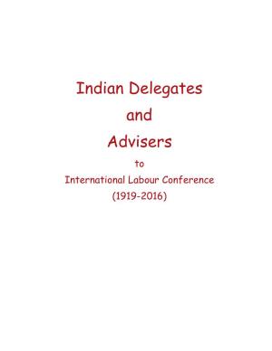 Indian Delegates and Advisers to International Labour Conference (1919-2016)