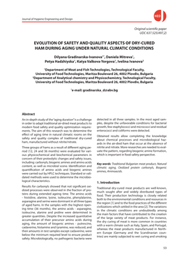 Evolution of Safety and Quality Aspects of Dry-Cured Ham During Aging Under Natural Climatic Conditions