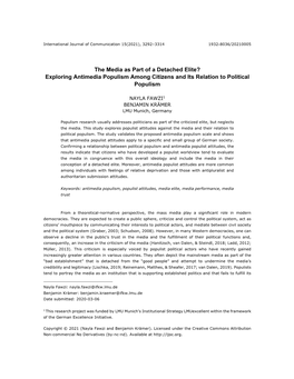 Exploring Antimedia Populism Among Citizens and Its Relation to Political Populism