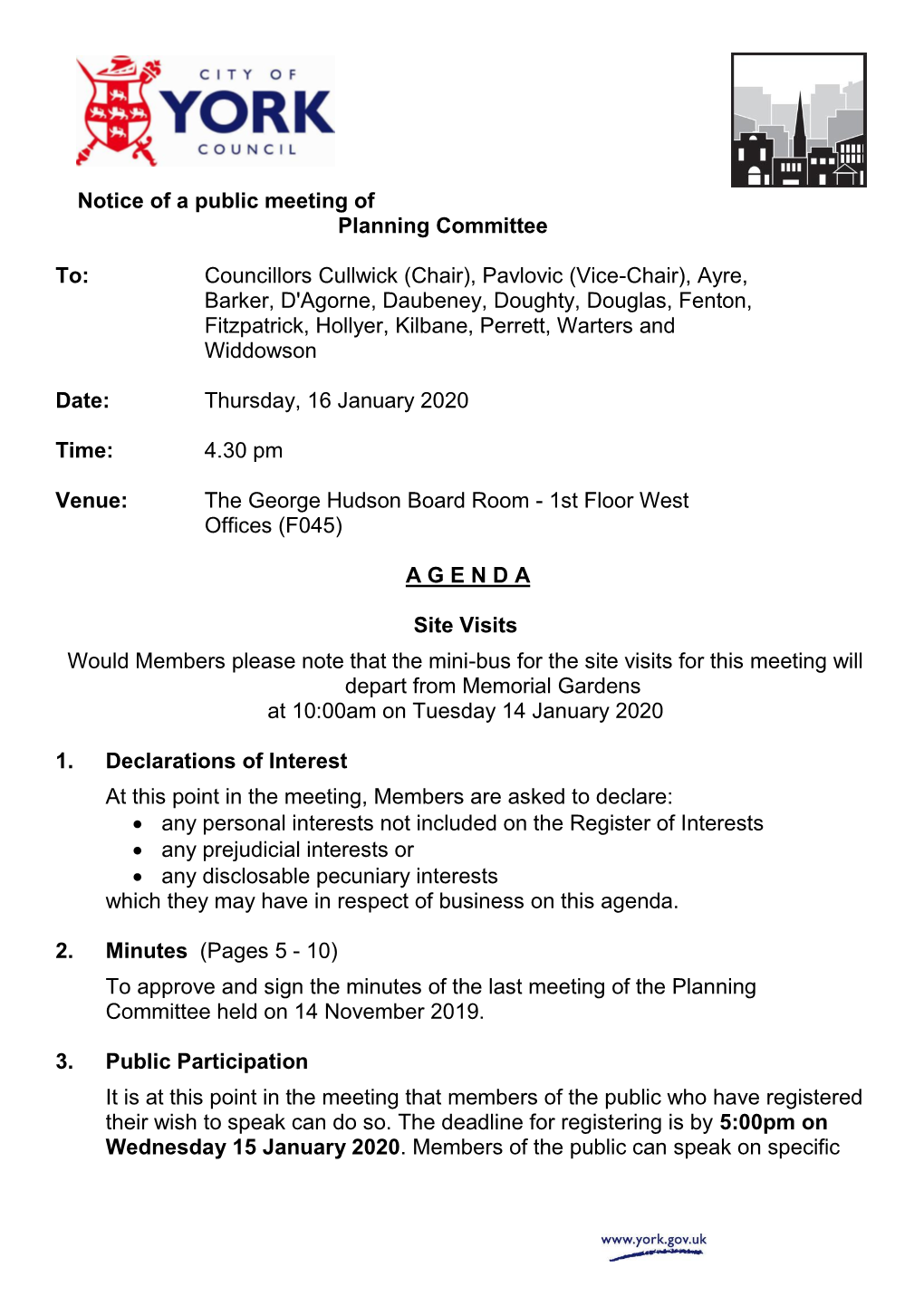 (Public Pack)Agenda Document for Planning Committee, 16/01/2020