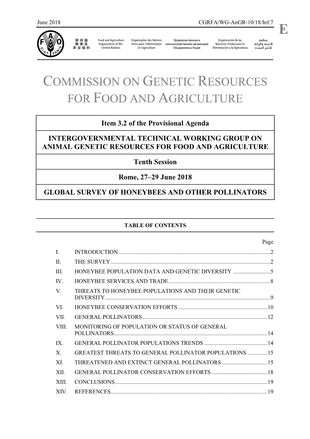 Commission on Genetic Resources for Food and Agriculture