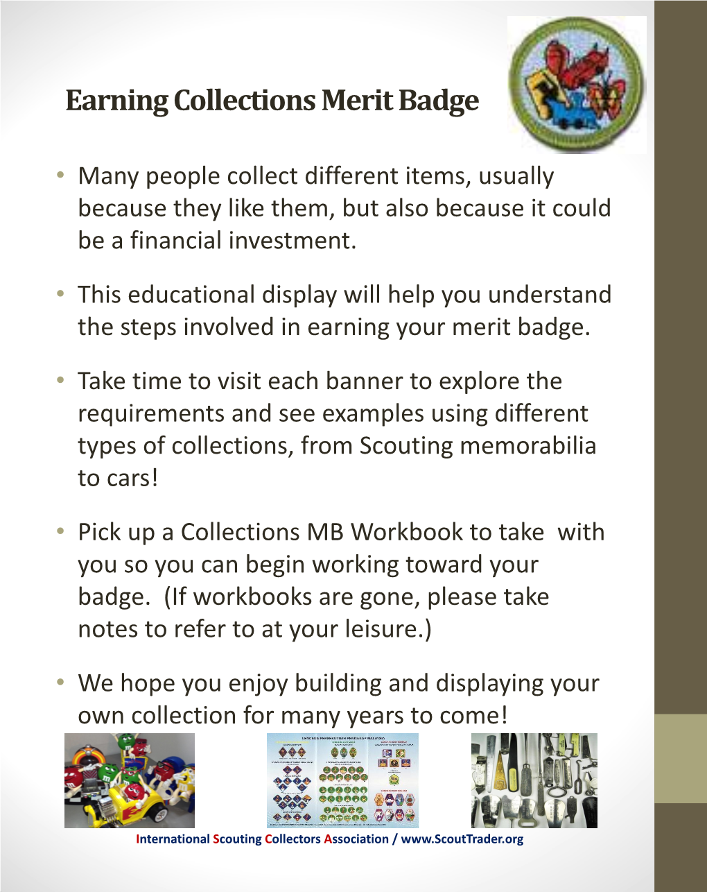 Collections Merit Badge Presentation Banners