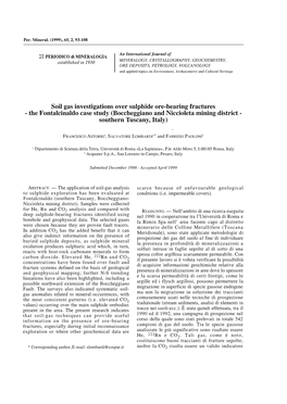 Soi Gas Investigations Over Sulphide Ore-Bearing Fractures