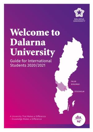 Welcome to Dalarna University Guide for International Students 2020/2021