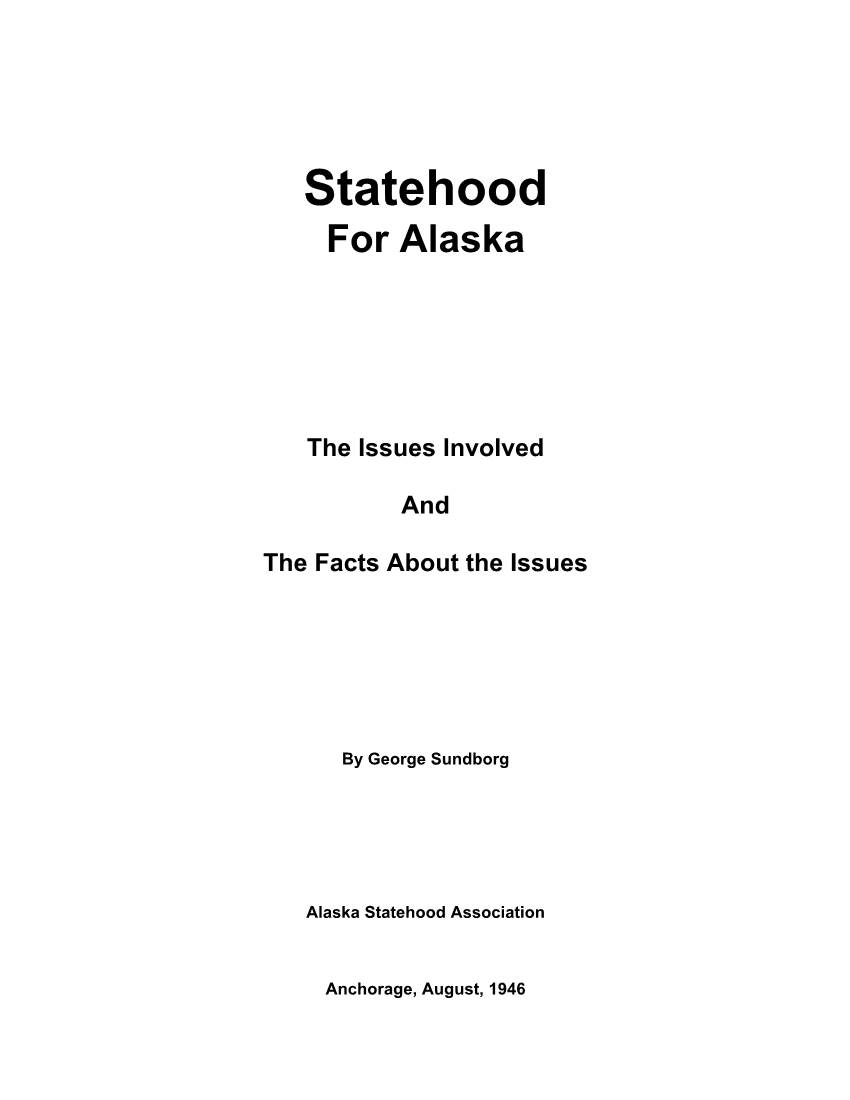 Statehood for Alaska