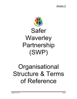 Safer Waverley Partnership (SWP) Organisational Structure & Terms Of