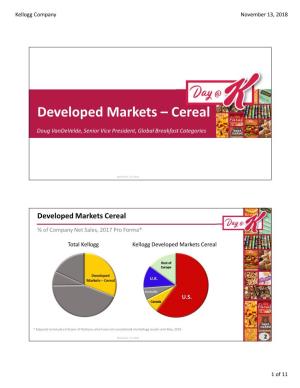 Developed Markets – Cereal