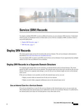 Service (SRV) Records