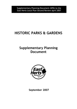 Supplementary Planning Document (SPD) to the East Herts Local Plan Second Review April 2007