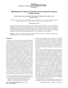 NMR Metabolic Profiling of Aspergillus Nidulans to Monitor Drug and Protein Activity