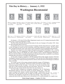 01-01-1932 Washington Bicentennial.Indd