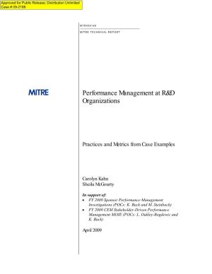 Performance Management at R&D Organizations