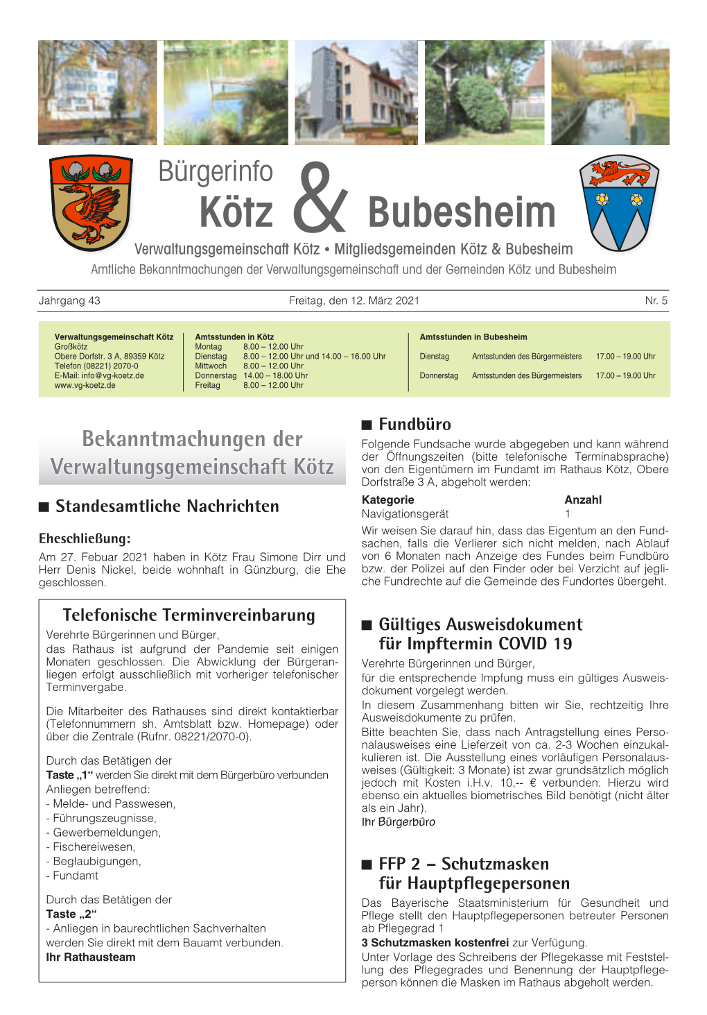 Nr. 5 Des Bürgerinformationsblattes 2021 (PDF-Datei)