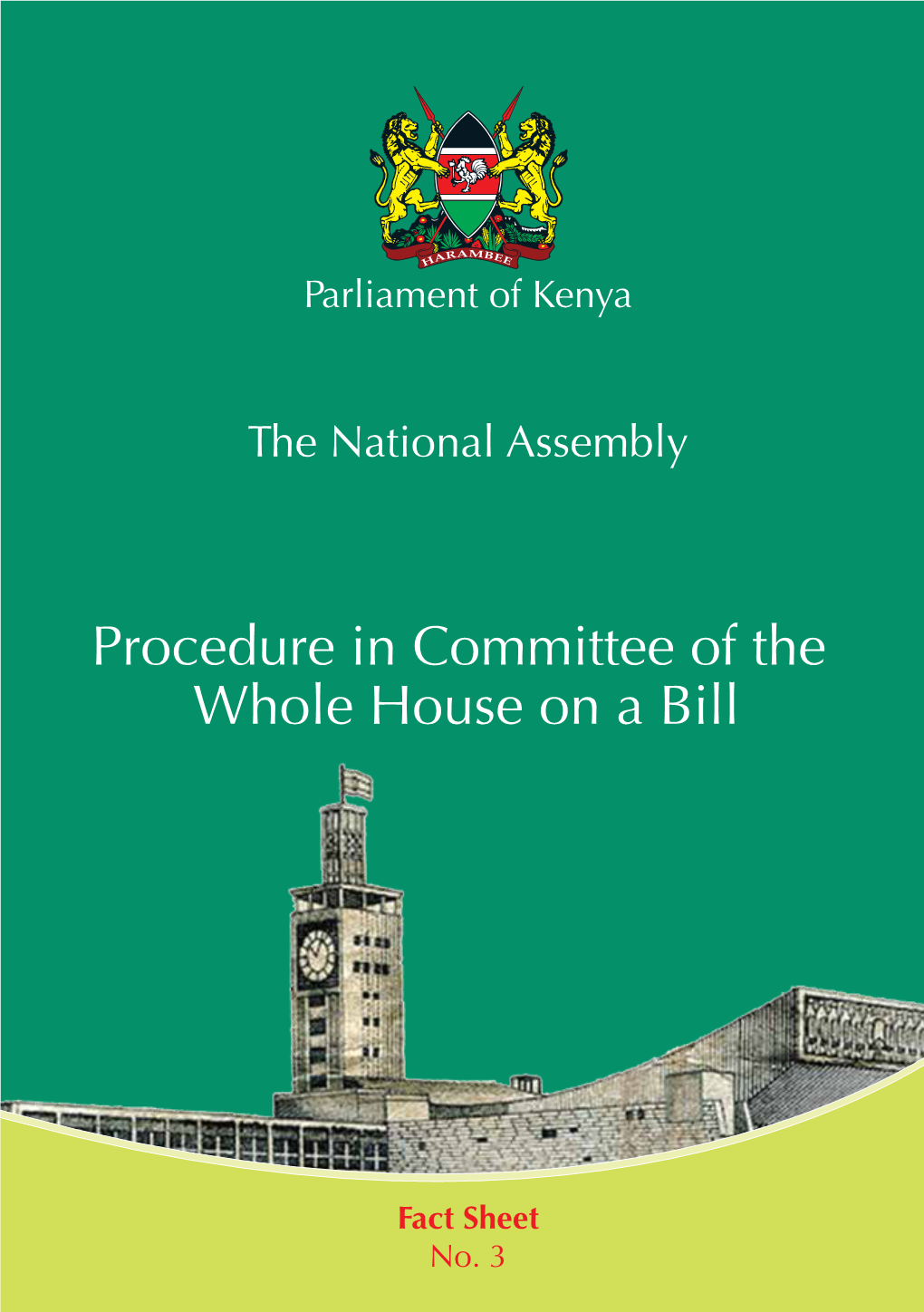Procedure in Committee on a Whole House on a Bill