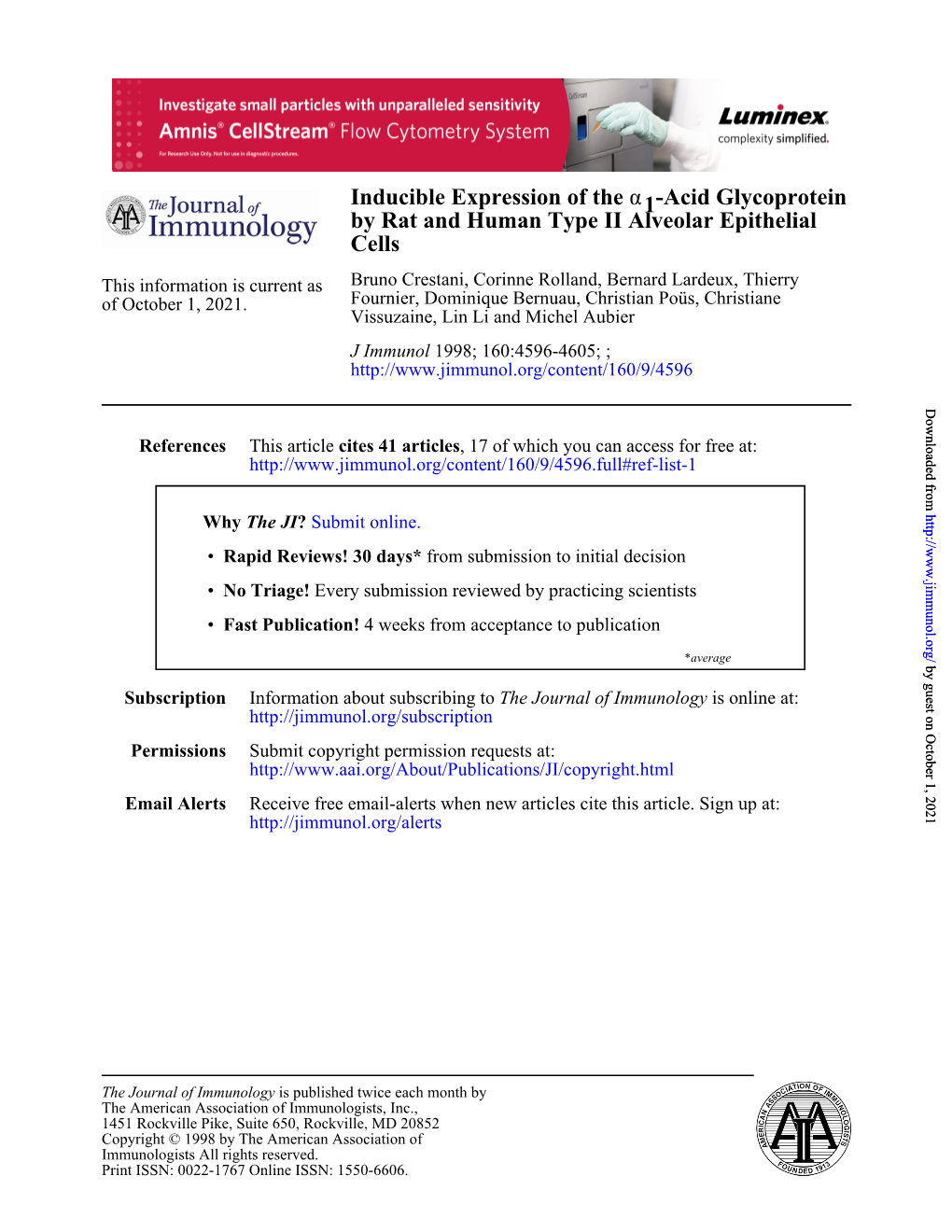 Cells by Rat and Human Type II Alveolar Epithelial