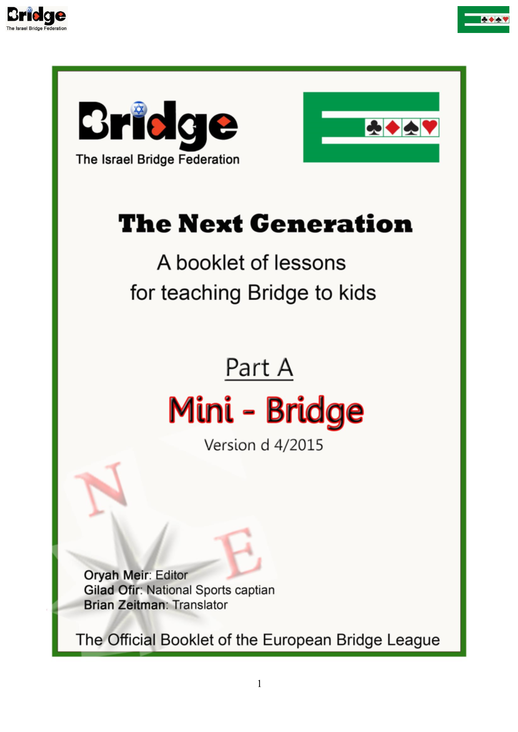 Mini Bridge Booklet