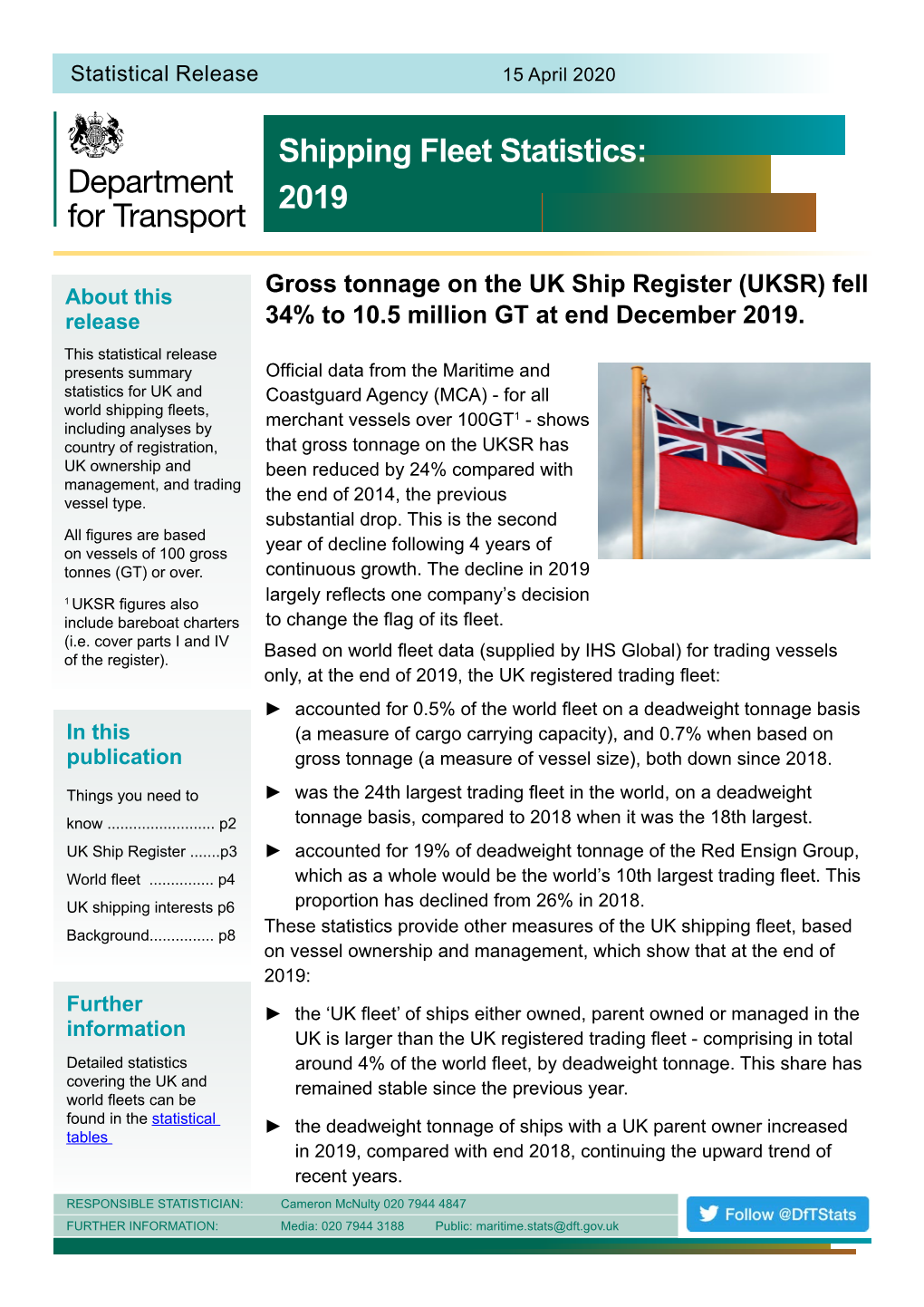 Shipping Fleet Statistics 2019 - Page 2 Section 1: the UK Ship Register