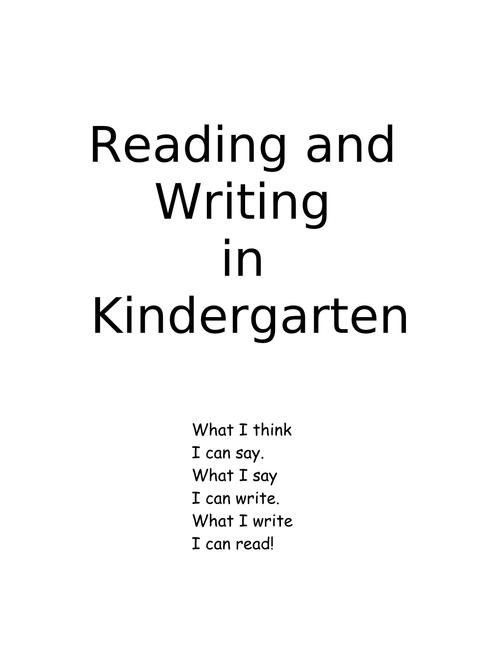 Writing Is an Important Part of the Kindergarten Language Arts Program