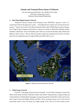 Seismic and Tsunami Observations of Malaysia Ms