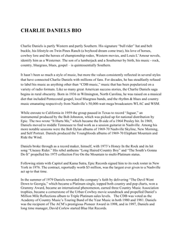 Charlie Daniels Bio