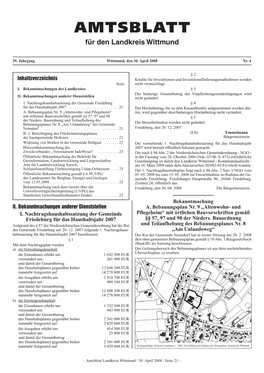 AMTSBLATT Für Den Landkreis Wittmund