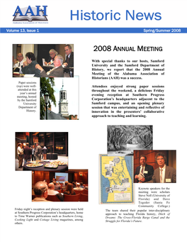 AAH Spring 2008 Newsletter
