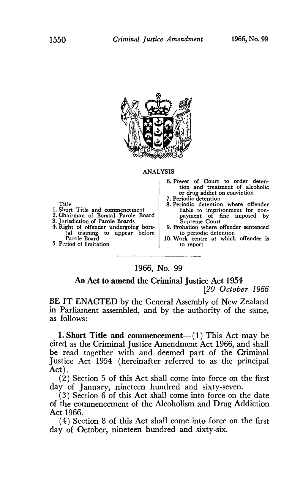 1966 No 99 Criminal Justice Amendment