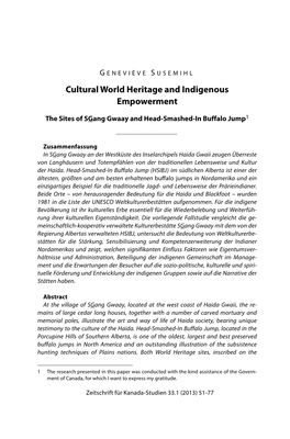 Cultural World Heritage and Indigenous Empowerment