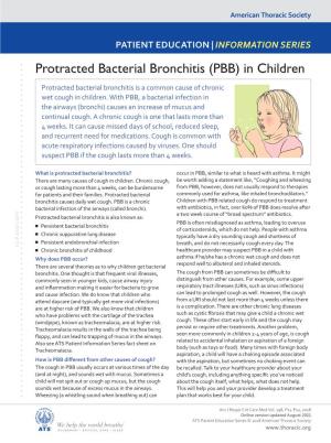 Protracted Bacterial Bronchitis (PBB) in Children