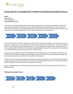 Using Stencils to Simplify the Printed Circuit Board Assembly Process