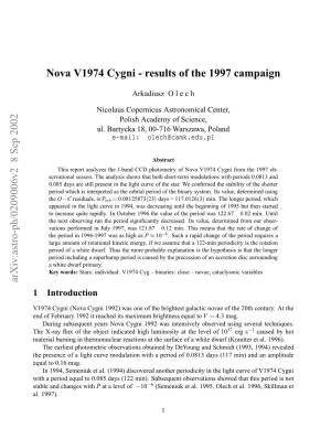 Nova V1974 Cygni-Results of the 1997 Campaign