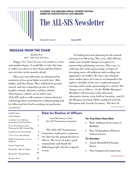 The ALL-SIS Newsletter