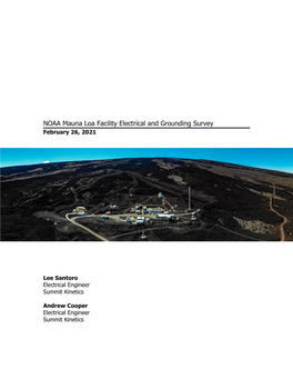 NOAA Mauna Loa Facility Electrical and Grounding Survey February 26, 2021