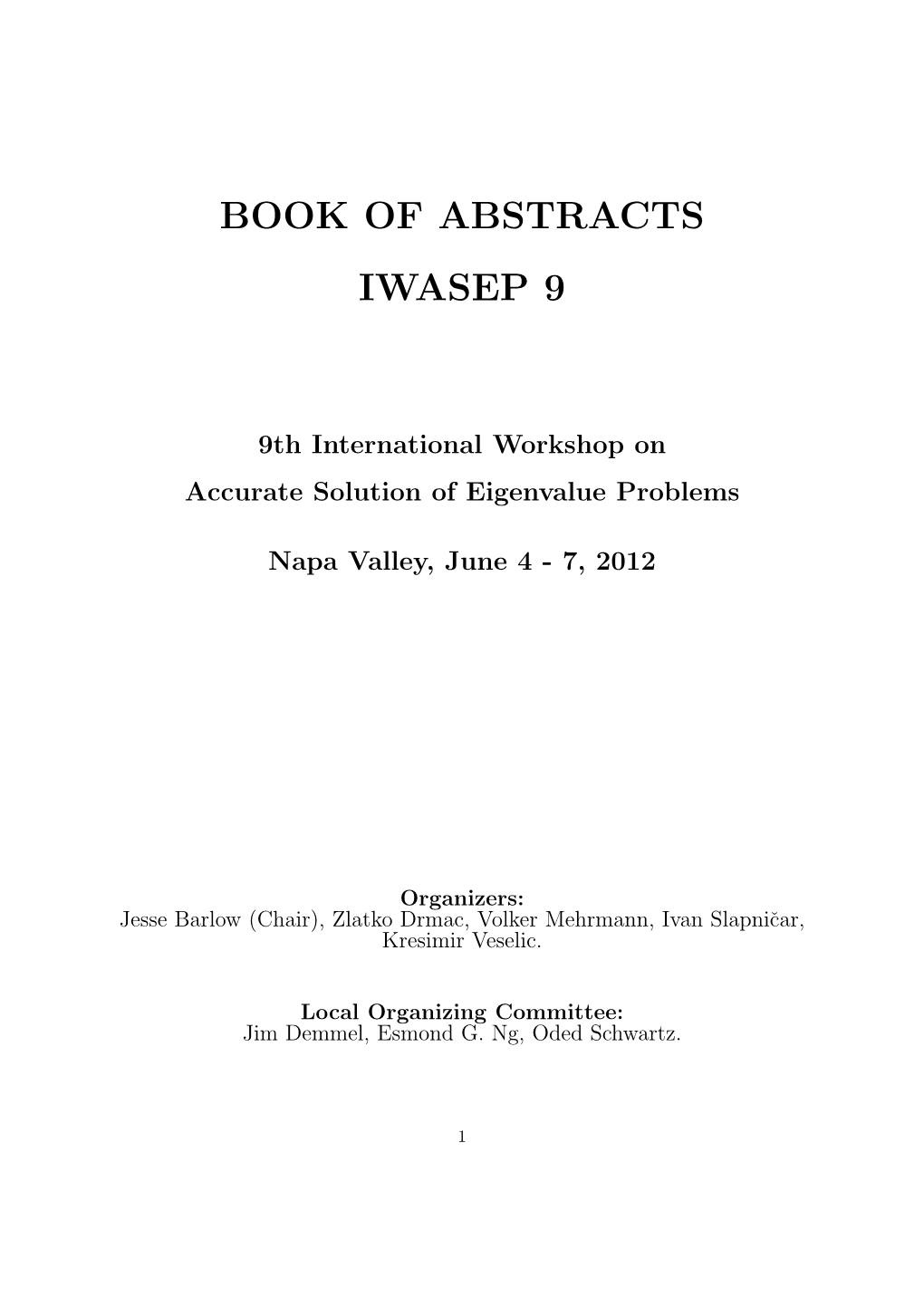 Book of Abstracts Iwasep 9